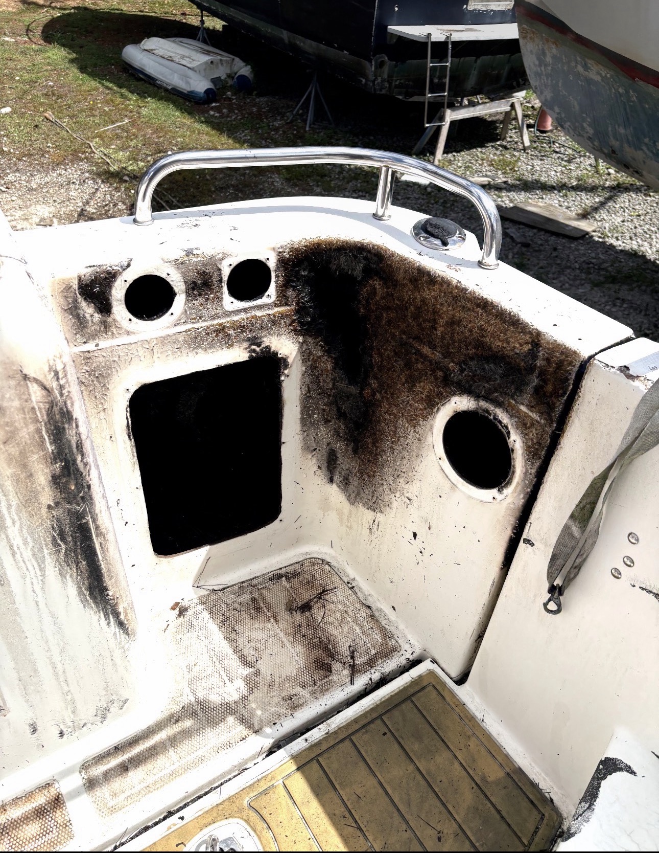 Catamaran hulls before